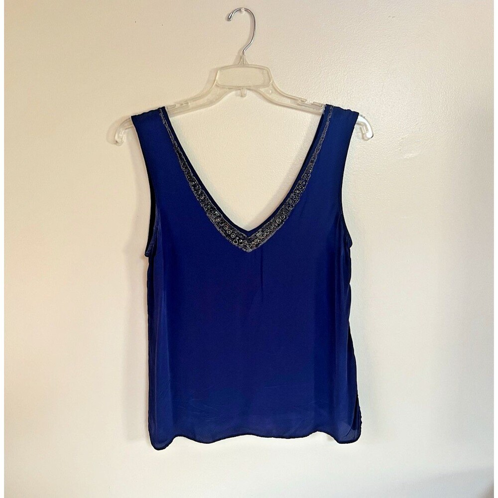 Plenty by Tracy Reese Size M Blue Sleeveless Dressy Tank Top